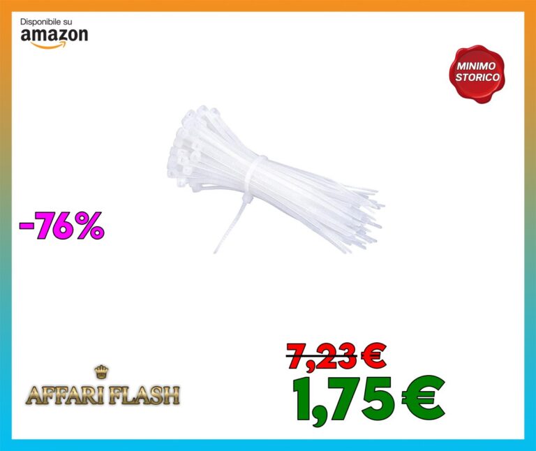 100 Fascette Plastica, Fascette Elettricista, Stringicavi Fascette Cavi Larga 3.5mm, Per Legare Fili Cavi (3.5X200mm, Bianco)
