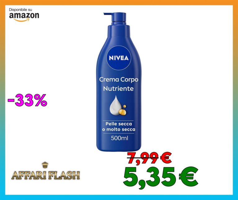 NIVEA Crema Corpo Nutriente 500 ml, Crema idratante corpo 72h arricchita con Acido Ialuronico Puro, Olio di Mandorla e Siero Nutrimento Intenso, Crema corpo idratante pelle secca o molto secca