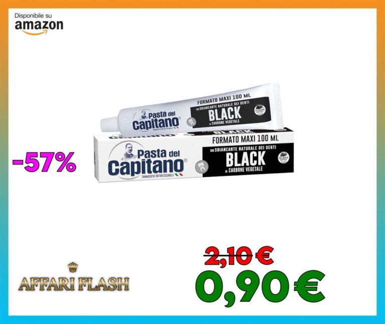 Pasta del Capitano, Dentifricio Carbone Vegetale Attivo Bio, Sbiancante Naturale dei Denti in Pasta Nera, Efficace contro le Sostanze che Macchiano lo Smalto, 100% Made in Italy, Tubetto da 100 ml