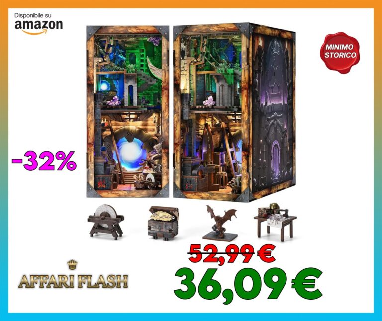 MiniCity Book Nook Kit, kit fai da te in miniatura per casa delle bambole con luce LED
