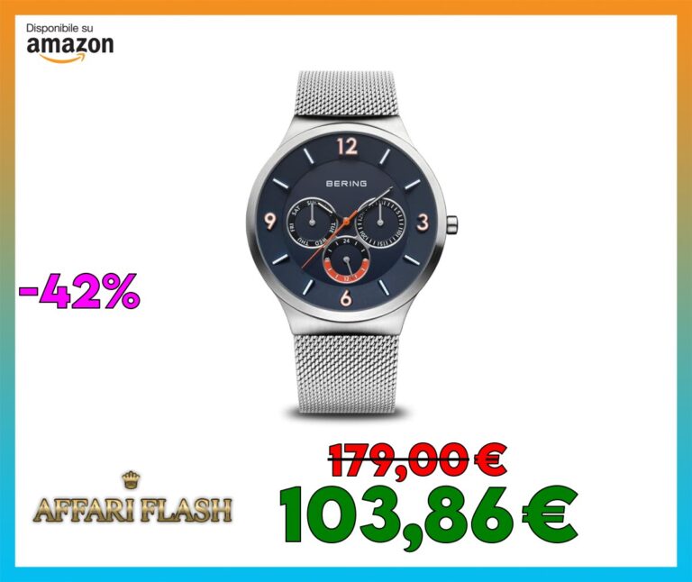 ️ BERING, orologio da uomo con movimento al quarzo, collezione classica, in acciaio inossidabile e vetro zaffiro 33441