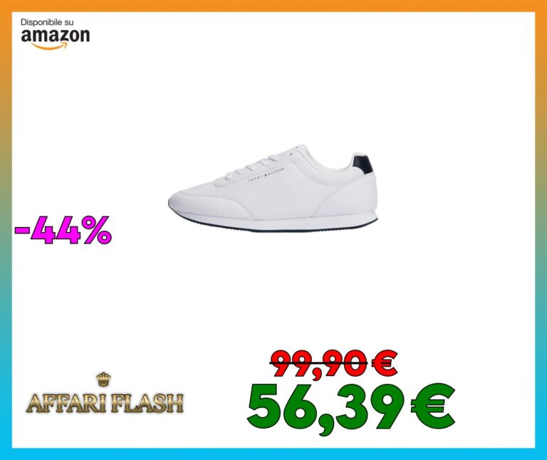 Tommy Hilfiger Uomo Sneakers da Runner Mix Profilo Basso