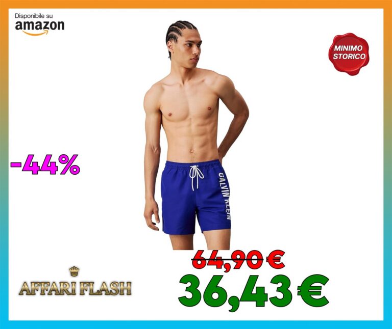 Calvin Klein Pantaloncino da Bagno Uomo Medium Drawstring Lunghezza Media