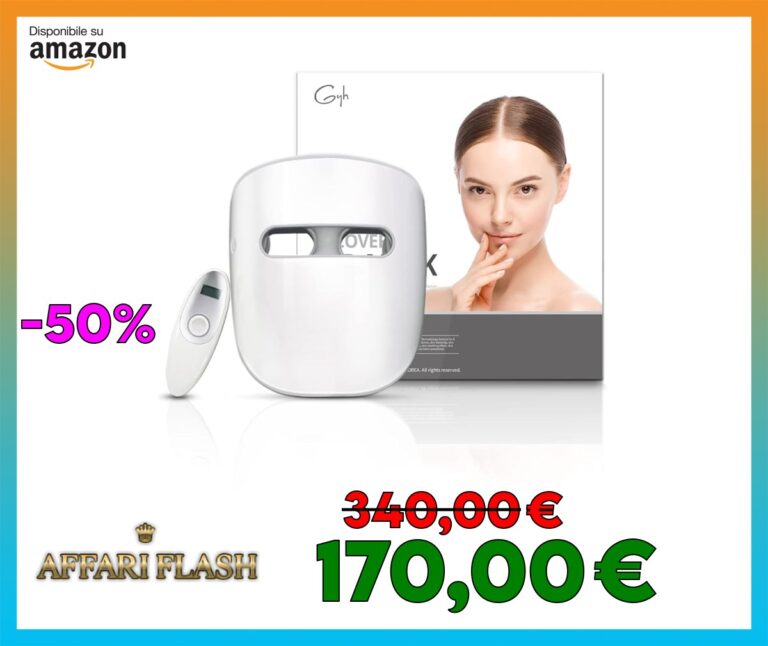 GYH Maschera LED Viso Professionale, Red Light Therapy Face LED Mask, LED Infrarossi e Blu, Maschera LED Viso Skincare Antiage, Luce Rossa Terapia, Terapia Della Luce, Senza Fili