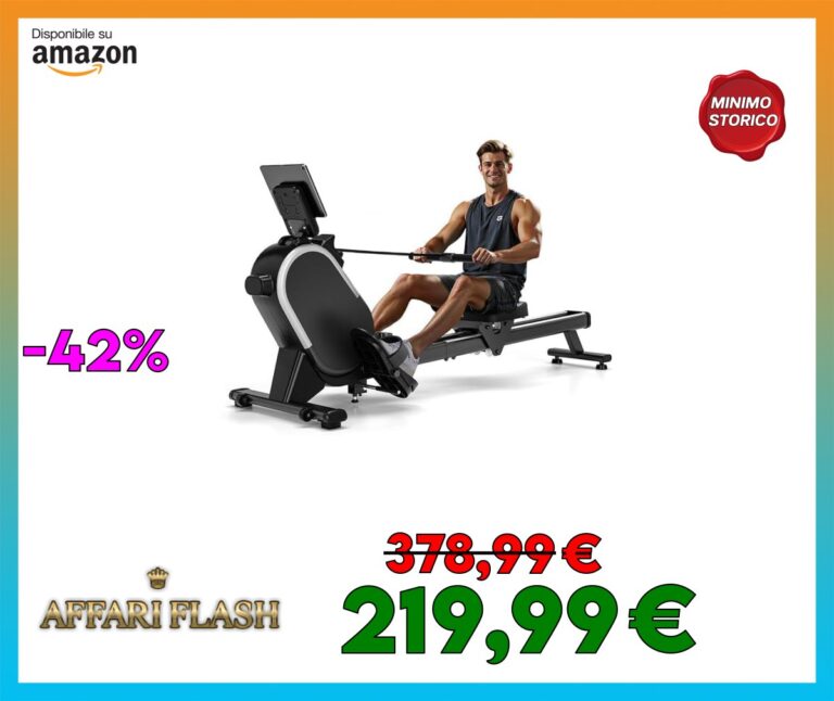 ️ CHAOKE Vogatore Professionale per Casa, Vogatore Magnetico 16 Livelli di Resistenza e Doppia Guida Scorrevole,con App Compatibile, Monitor Bluetooth & Stent Capacità di Carico 160KG
