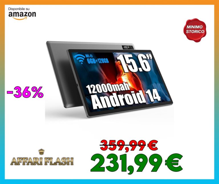 azamp 15,6 Pollici Tablet Android 14, MES