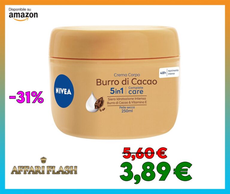 NIVEA Crema Corpo Burro di Cacao 250ml, Crema corpo idratante 48 ore, Crema corpo idratante pelle secca arricchita con Siero Idratazione Intensa, Burro di Cacao & Vitamina E