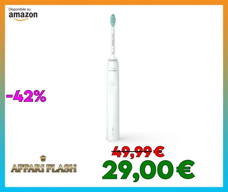 Spazzolino elettrico sonico Philips Sonicare serie 3100, con sensore di pressione integrato, Smartimer e QuadPacer, HX3673/13 Blanca