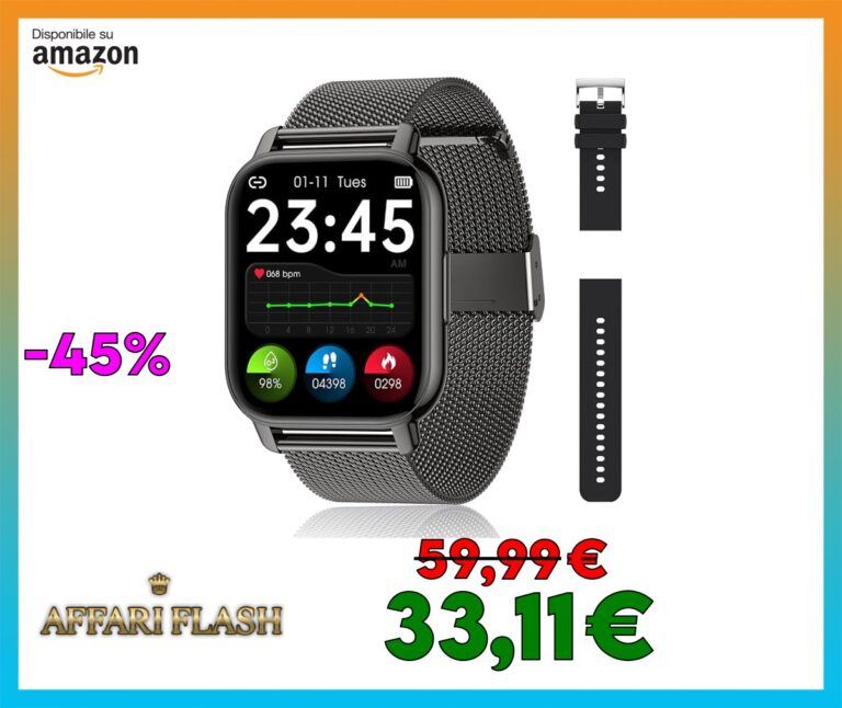 ️ Popglory Smartwatch Uomo Donna, 2 cinturini Orologio Chiamate e Whatsapp, Contapassi Assistente Vocale, Orologio Digitale 24H Cardiofrequenzimetro, Pressione Sanguigna SpO2 Sonno, per Android iOS