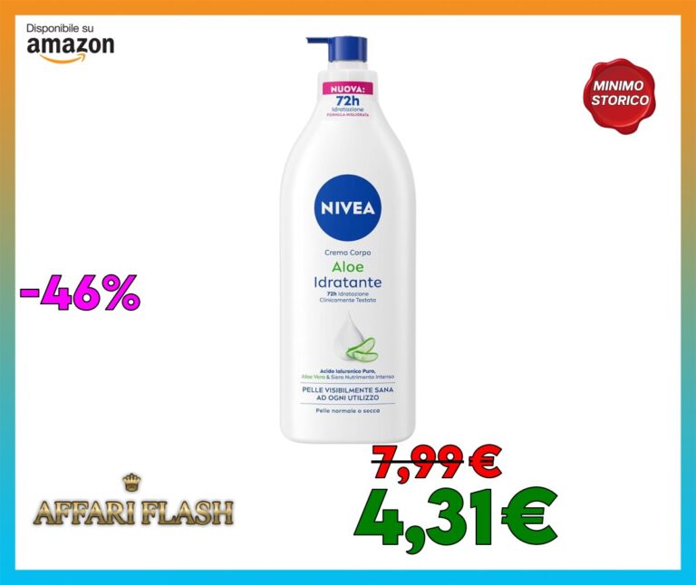 NIVEA Crema Corpo Aloe Idratante 500 ml, Crema idratante corpo 72h arricchita con Acido Ialuronico Puro, Aloe Vera e Siero Nutrimento Intenso, Crema corpo idratante pelle secca o normale