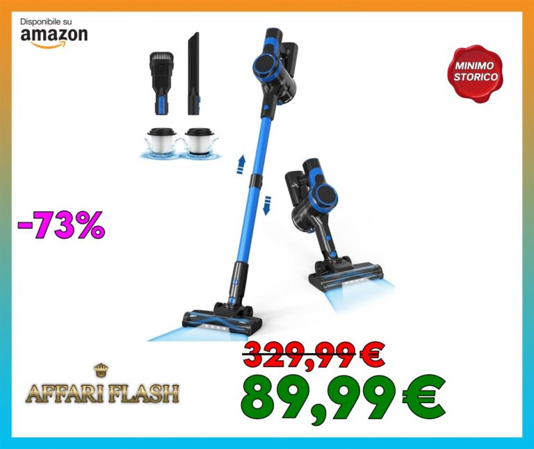 Aspirapolvere Senza Fili, Scopa Elettrica Potente 20000Pa, 40Min Autonomia, Aspirapolvere Senza Sacco Anti