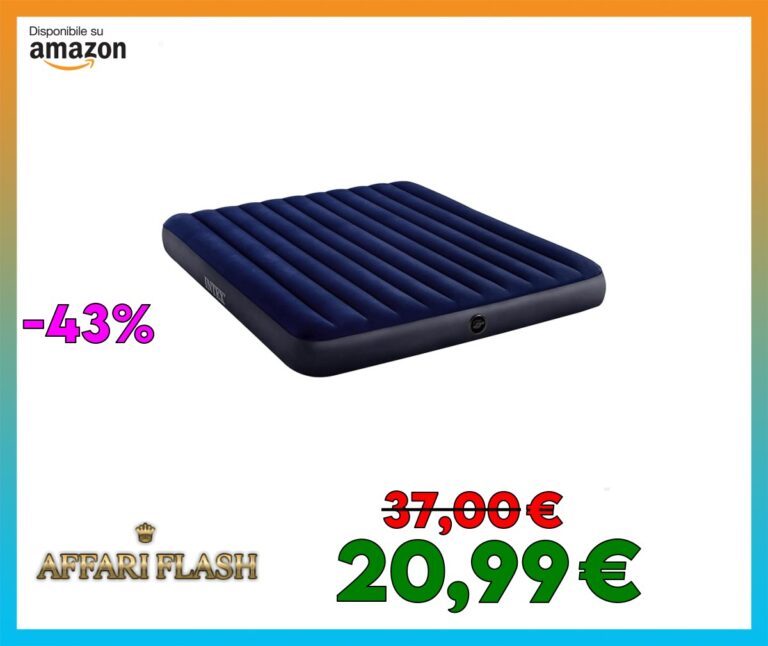 Intex 64755 Materasso Classic Downy King 183X203X25 cm con Tecnologia Fiber Tech
