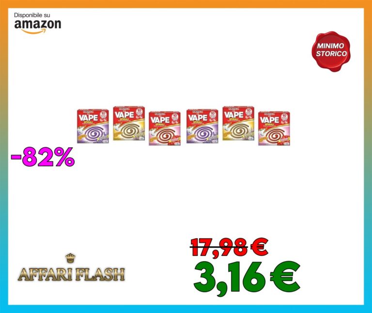Vape Spirali Profumate Assortite, Insetticida Protettivo Contro Zanzare Comuni e Tigre, Confezione da 6