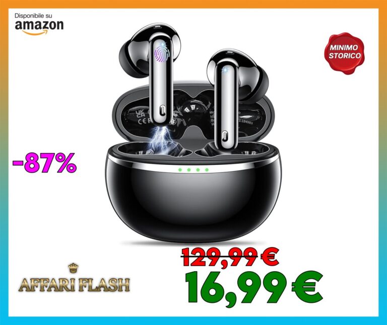 Cuffie Bluetooth, Auricolari Bluetooth 5.3 con 4 HD Mic ENC Cancellazione Rumore Wireless Touch Control 32 Ore USB