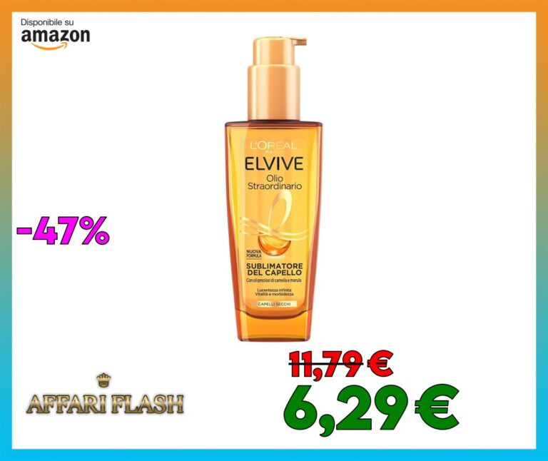 L’Oréal Elvive Trattamento, Per Capelli Normali o Secchi, Protegge da Aggressioni e Nutre la Fibra, Per Capelli Morbidi e Leggeri, Con Oli Preziosi di Marula e Camelia, Olio Straordinario, 100 ml