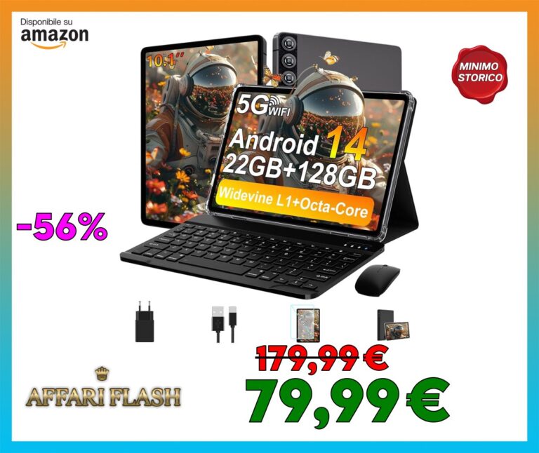 ZIOVO Tablet 10 Pollici Tablet Android 14, 22GB RAM+128GB ROM (TF 1TB), 5G WiFi/Supporto Widevine L1/Octa