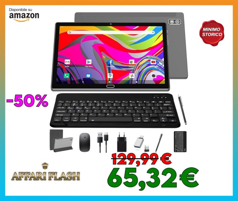KADYBE 2024 Ultima versione Android 13 Tablet 10 Pollici con tastiera e mouse, 64 GB ROM 512 GB TF Octa