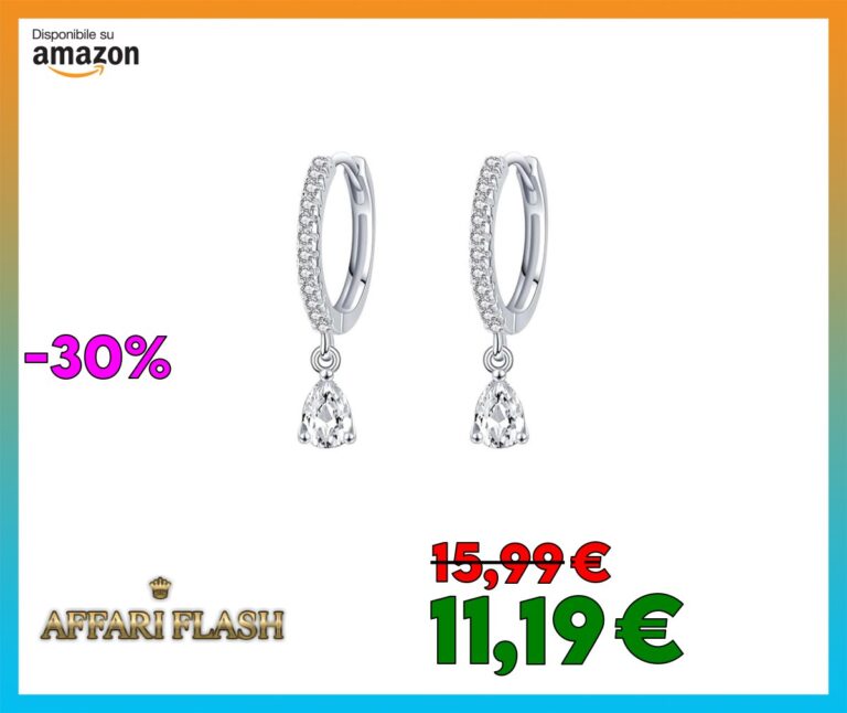 Orecchini Argento 925 Brillantini Punto Luce