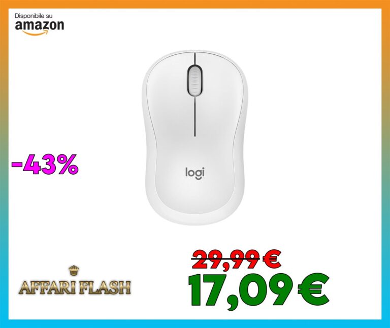 Logitech M240 Silenzioso Bluetooth Mouse, Wireless, Compatto, Portatile, Smooth Tracking, durata batteria 18 mesi, per Windows, macOS, ChromeOS, Compatibile PC, Mac, Laptop, Tablet