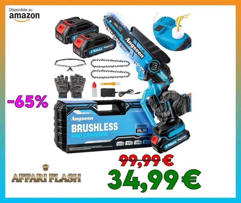 Mini Motosega a Batteria per Potatura con 1000W Motore Brushless, 4000mAh Batterie, Manopola Regola Subito la Tensione Della Catena, 6 Pollici Sega Con Pompetta Olio per Il Taglio del Legno Giardini