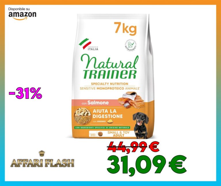 Natural Trainer Sensitive No Gluten Cibo per Cani Adulti con Salmone, 7kg