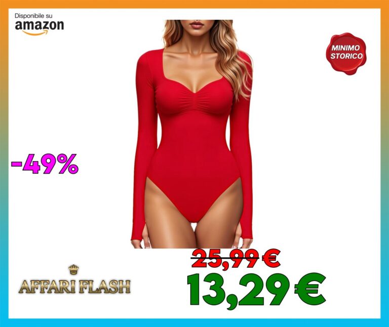 GJY Body da donna con scollo a V quadrato, top sexy moda manica lunga per uscire top elasticizzati Body Suit