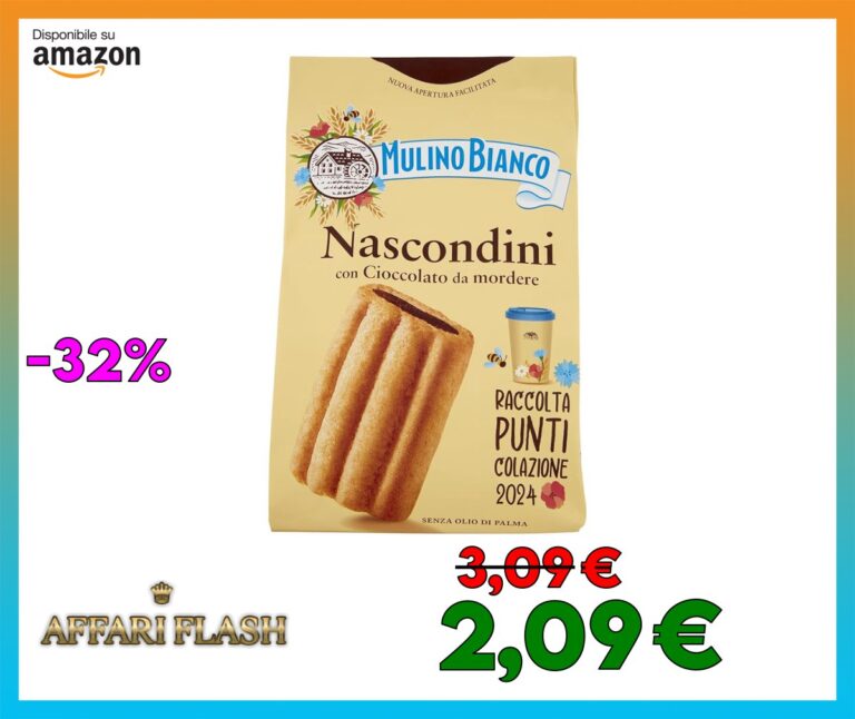 Mulino Bianco Biscotti Frollini Nascondini con Cioccolato da Mordere, Senza Olio di Palma, Colazione Ricca di Gusto, 330 g