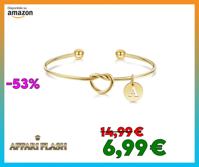 YeGieonr Bracciale Donna Oro, Placcato Oro 18K Acciaio Inossidabile Iniziali Nodo d’Amore Ciondoli Bracciale, Regali di Nozze per damigelle d’onore