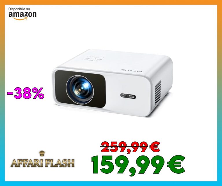 [APP Integrato] Videoproiettore 4K Bluetooth WiFi Full HD 1080p nativo con Auto Focus/Keystone