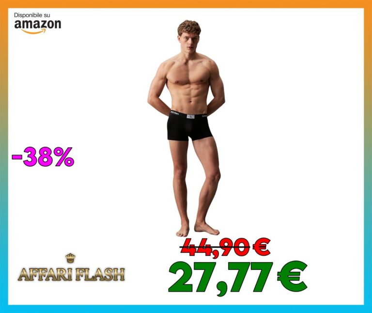 Calvin Klein Pantaloncini Boxer Confezione da 3 Uomo Low Rise Trunks Elasticizzati