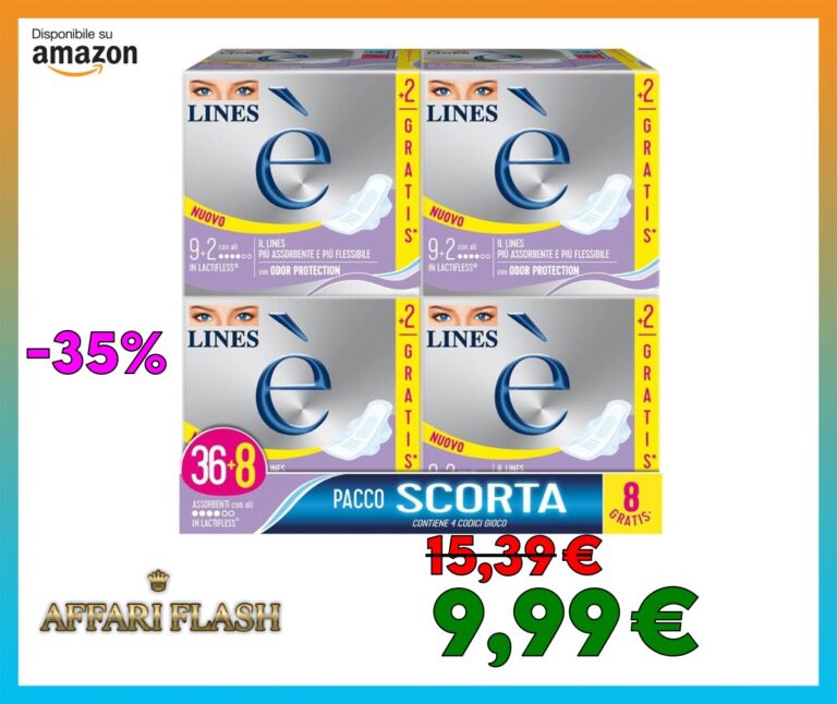 Lines È Giorno Con Ali Assorbenti in Lactifless, Confezione da 44