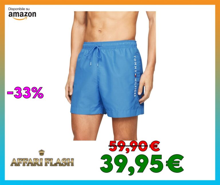 Tommy Hilfiger Pantaloncino da Bagno Uomo Medium Drawstring Lunghezza Media
