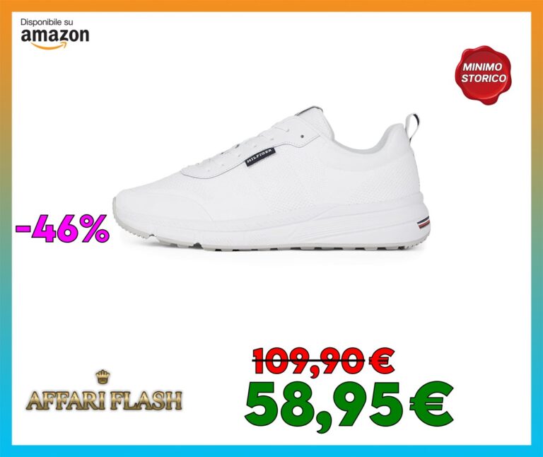 Tommy Hilfiger Uomo Sneakers Running Lightweight Modern Knit Scarpe