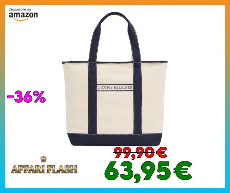 Tommy Hilfiger TH Summer Canvas Tote Aw0aw17421, Donna, Taglia Unica