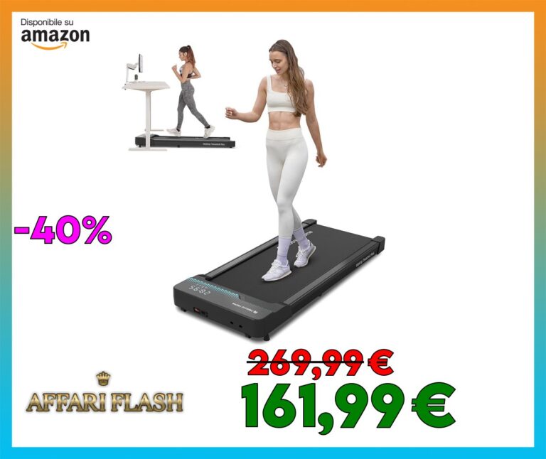 ️ Mobvoi Walking Pad Tapis roulant sotto la scrivania portatile 2 in 1 per casa e ufficio Camminata Jogging Macchina da corsa Zwift Kinomap con LED, telecomando 6 km/h Facile da riporre 120kg