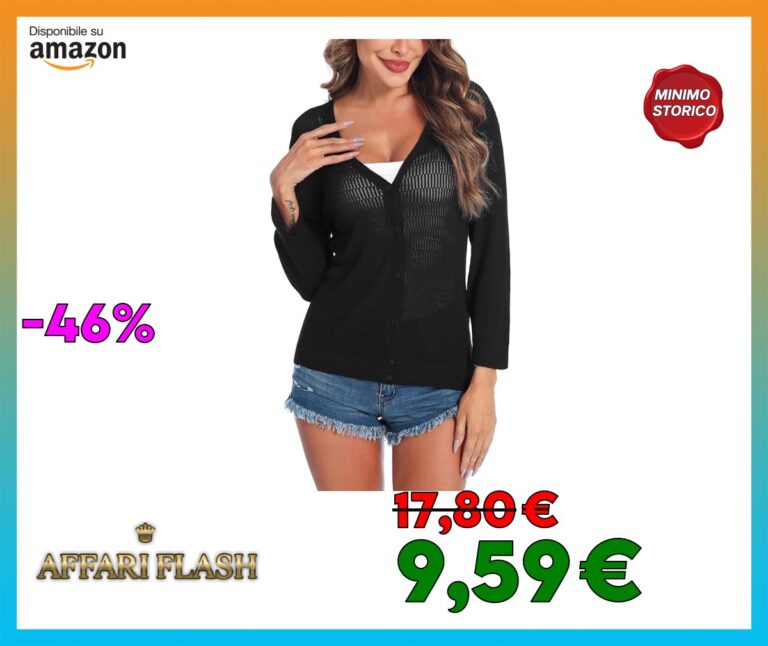 Sykooria Cardigan Donna Elegante Manica 3/4 con Bottoni, Maglia Leggera a Scollo V, Bolero Corto Fashion per Primavera Estate Autunno S