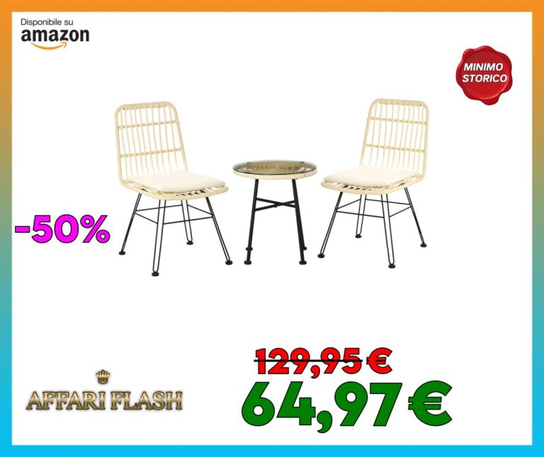 Outsunny Set di Tavolo e Sedie da Giardino da 3 Pezzi in Rattan PE e Acciaio, Set Bistrò da Giardino con Tavolino da Caffè con Piano in Vetro e 2 Sedie, per Balcone Patio Cortile Esterno, Crema