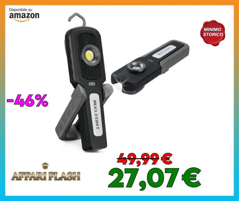 Lampada da Lavoro LED Ricaricabile, MXLEGNT Torcia di Ispezione COB Meccanico Luce Portatile con 4500mAh Batteria Magnetica e Gancio Appeso per Riparazione Auto Garage Banco da Lavoro Officina