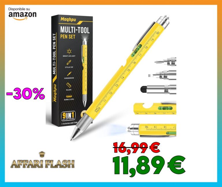 Maqhpu Regalo Uomo, Penna Regalo Multifunzione 9 in 1, Gadget Idee Regalo Uomo Originale Utile, Regali per Papà/Lui, Regalo Festa del Papà