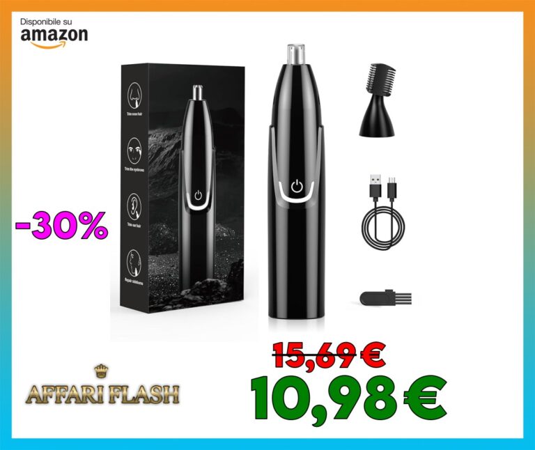Brigin TagliaPeli Naso e Orecchie Professionale Indolore,Ricaricabile USB Tagliacapelli per Testa Impermeabile,Rasoio Elettrico de Vello Facial per uomini e donne（Nero）