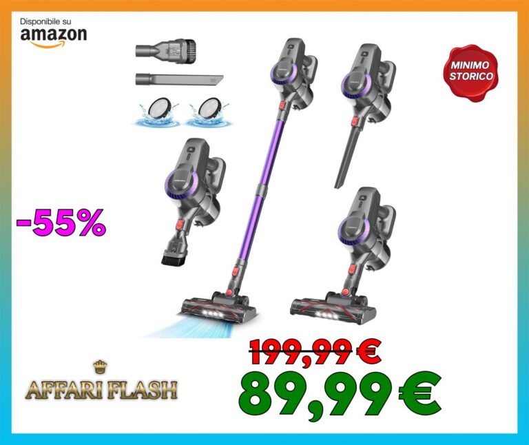 YISORA Aspirapolvere Senza Fili, 25KPa/50Min Scopa Elettrica Senza Fili, Spazzola Antigroviglio e Autoportante, Aspirapolvere Senza Filo ultraleggero, Aspirapolvere Potente per Pavimenti/Tappeti/Peli