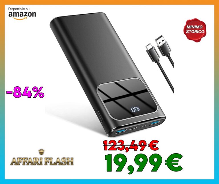 Power Bank, 10000mAh PowerBank Ricarica Rapida con Ingresso e Uscita USB