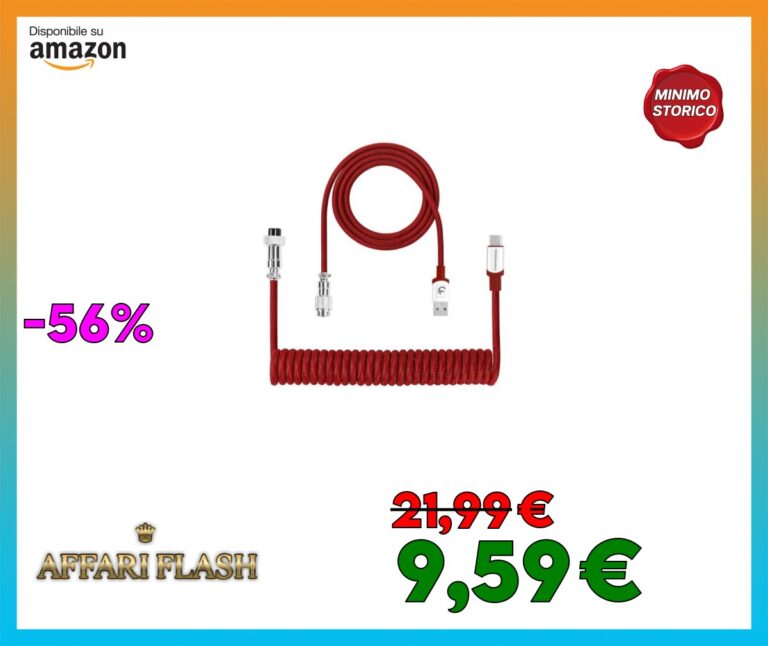 XINMENG Cavo Per Tastiera a Spirale Intrecciato, Cavo Aviator In Metallo a Doppia Manica USB