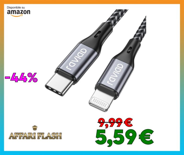 RAVIAD Cavo USB C a Lightning 1M [Certificato MFi] Cavo iPhone USB Tipo C in Nylon Carica Rapida Caricatore per iPhone 14/13/13 Pro/13 Pro Max/12 Mini/11 Pro/11 Pro Max/11/SE 2020/XR/XS/X/8/8 Plus