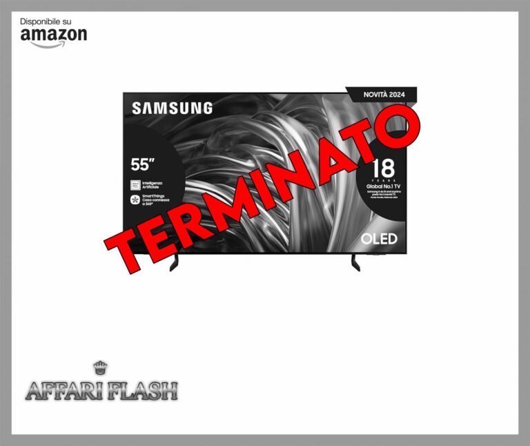Samsung OLED TV 55″ QE55S85DAEXZT, OLED HDR, Upscaling AI 4K, Processore NQ4 AI Gen2, Design Contour, DVBT