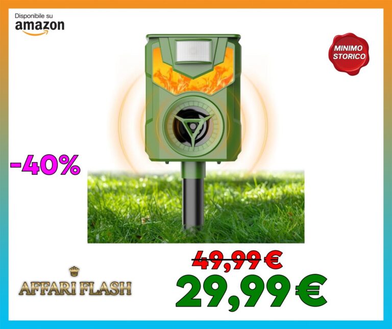 Repellente per Gatti, Repellente Solare per Piccioni, Repellente per Roditori a Ultrasuoni, Faro Analogico, IP44 Impermeabile per Gatti, Cani, Piccioni, Ratti e Volpi