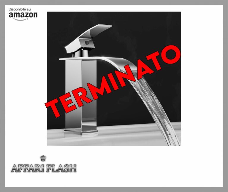 Rubinetto Bagno Lavabo a Cascata,Miscelatore Lavabo Bagno,Miscelatore per bagno in ottone e acciaio inox, cromato (incl. tubo da 60 cm)