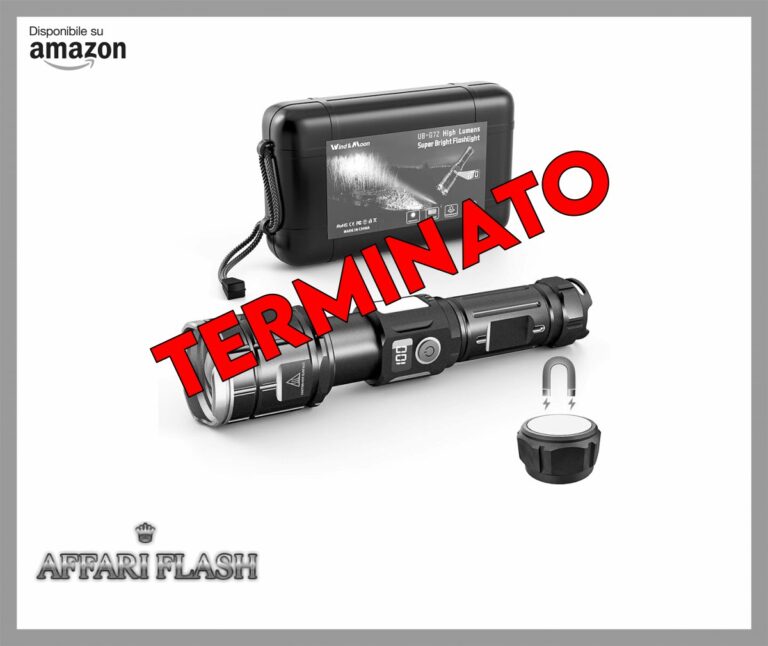 wind&moon Torcia Led Potente Professionale,High Lumens Ricaricabile Usb Alta Potenza,IPX6 Impermeabile Attrazione Magnetica,Portatile Torcia Tattica Militare Per Campeggio Trekking