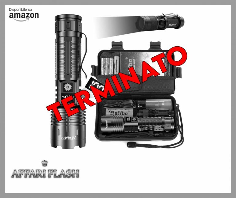 Relybo Torcia LED Potente Professionale, 500000 Lumens Torcia LED Ricaricabile USB, XHM88 Torce Led Alta Potenza Ricaricabili, Torcia Tattica Militare Per Campeggio Trekking Emergenza