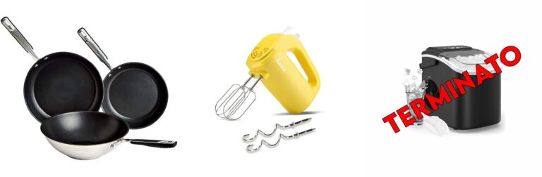 Amazon Basics Set di 3 Padelle Antiaderenti a Induzione in Acciaio Inox